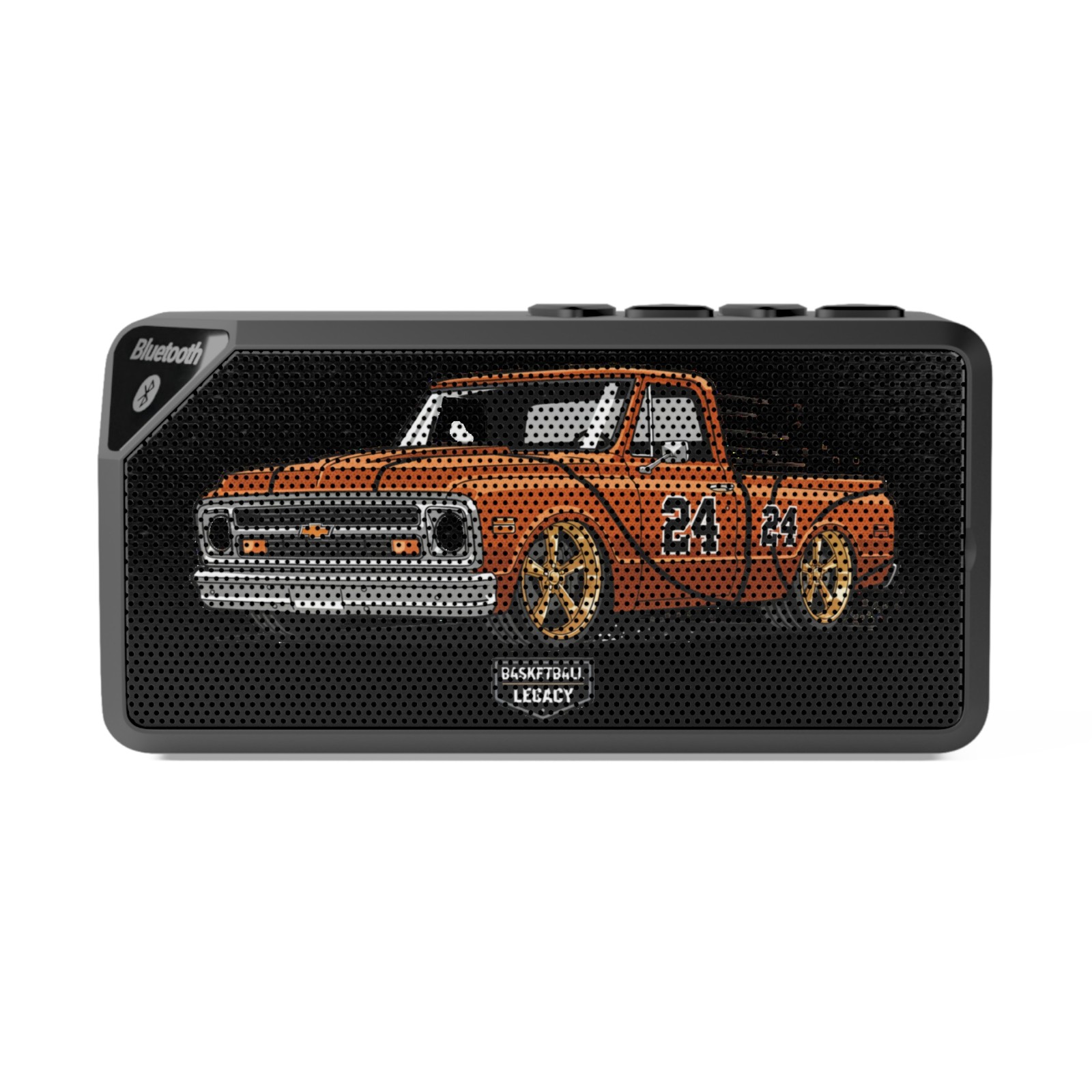 Vintage Orange Race Truck Bluetooth Speaker | Retro Pickup Car