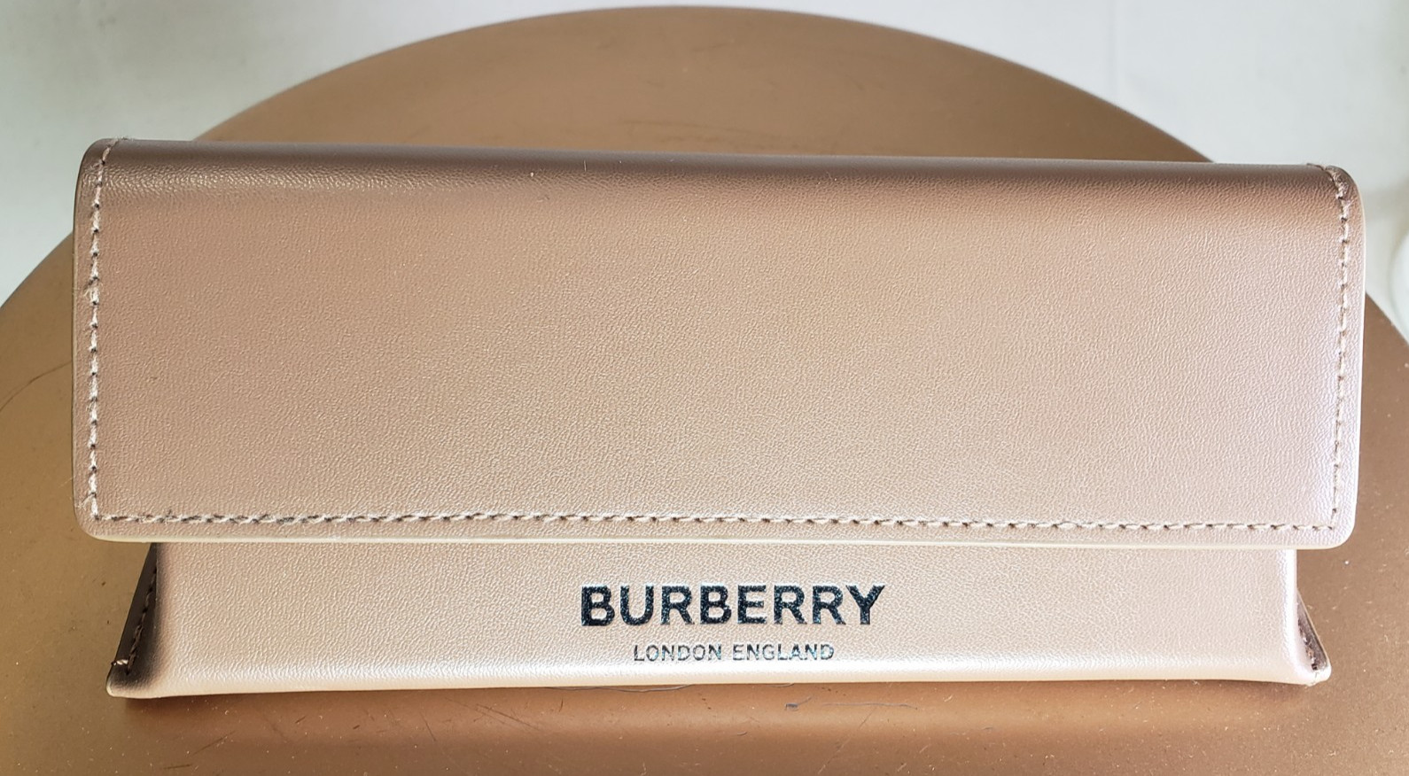 Burberry Camel Brown Soft Leather Glasses Case