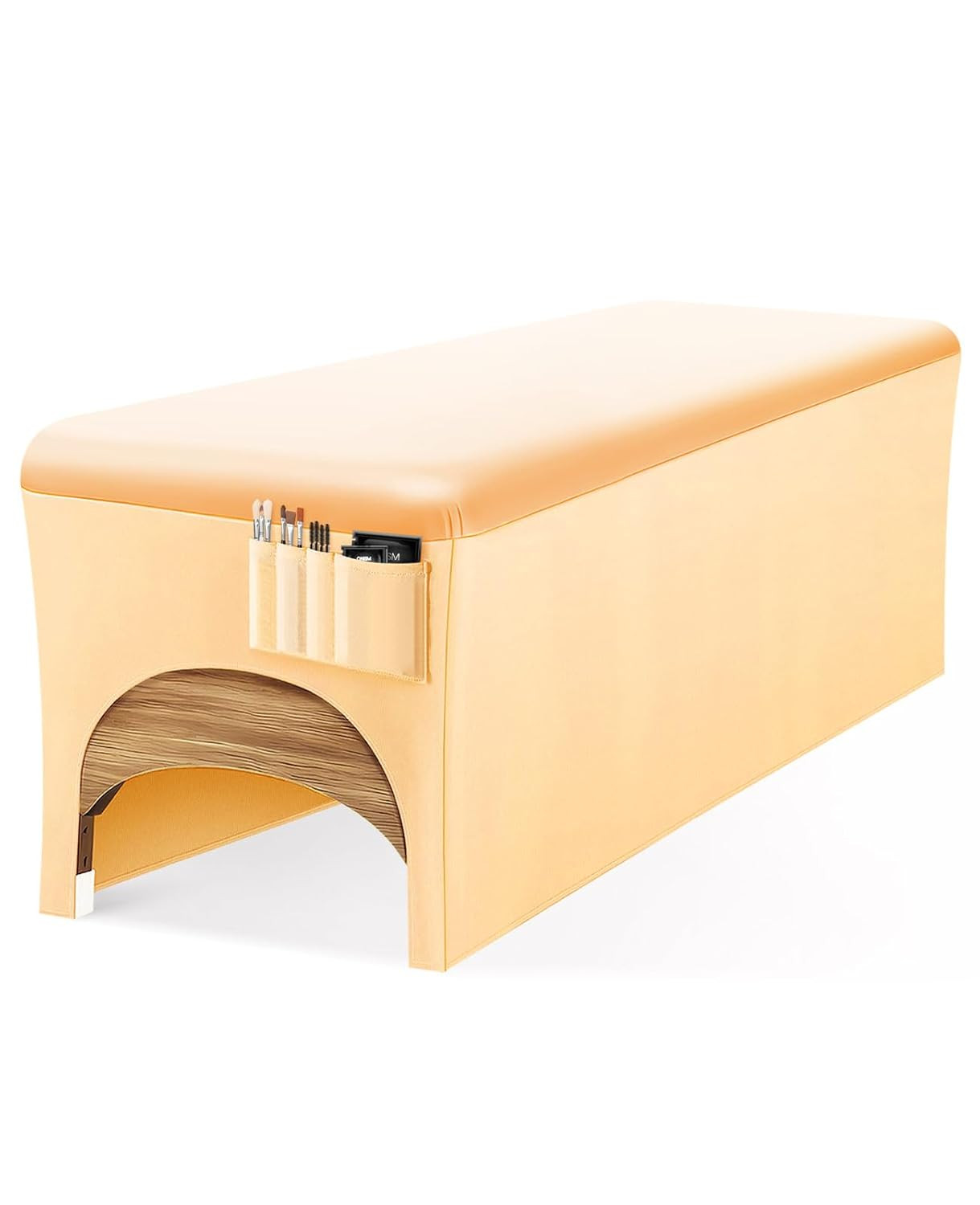 Lash Bed Cover, Wipeable PU Leather Massage Table Cover with Storage Pocket, Wat