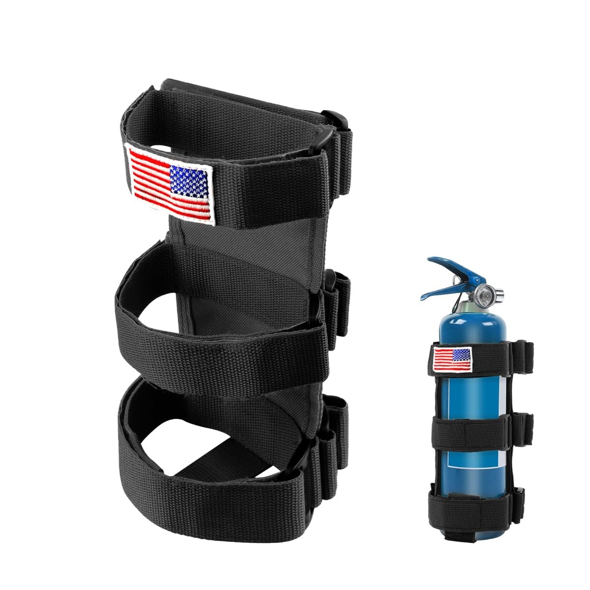 Adjustable Fire Extinguisher Holder Roll Bar Strap Bracket Mount with U Bolt