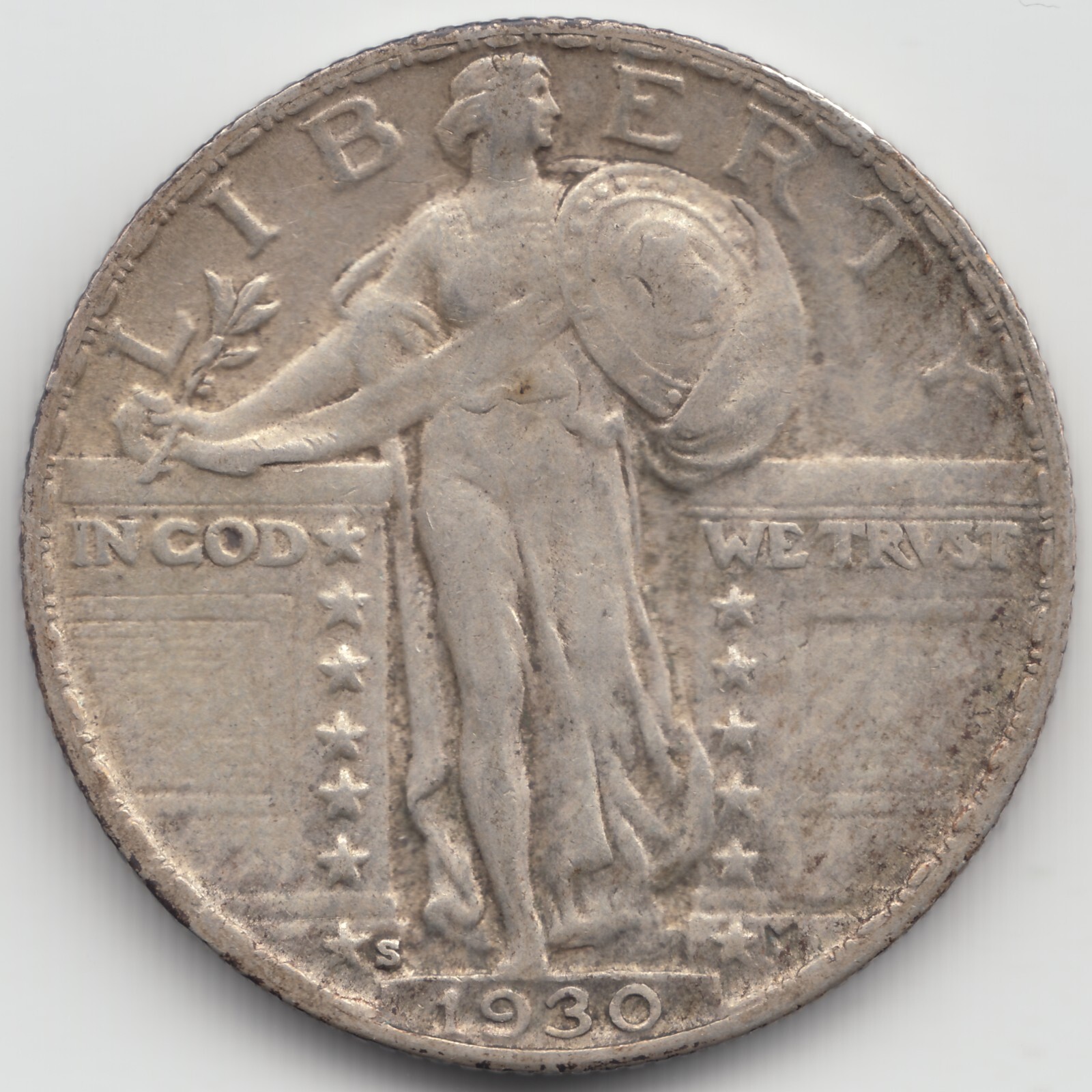 1930 S Standing Liberty Quarter, AU, RPM