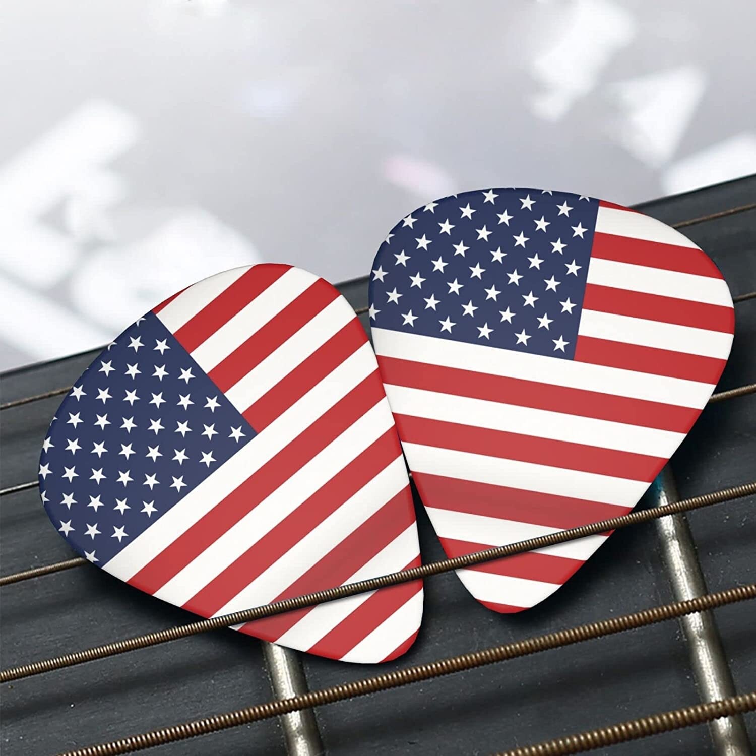 2 PACKAGE PERRI'S RED, WHITE AND BLUE GUITAR PICKS...6 PICK ASSORTED/PKG