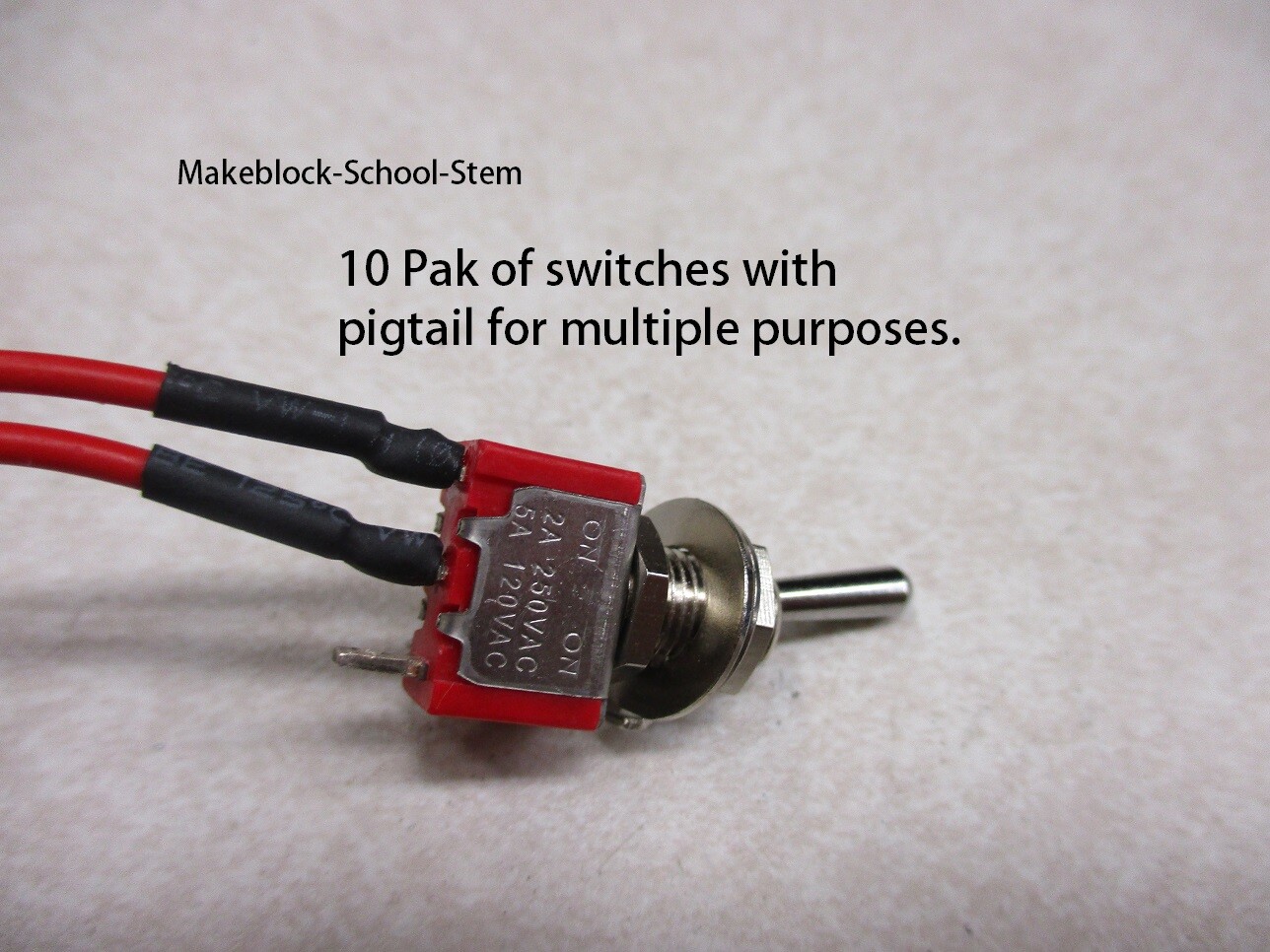 10 PAK SPDT  MiniatureToggle Switches with pigtail and connector
