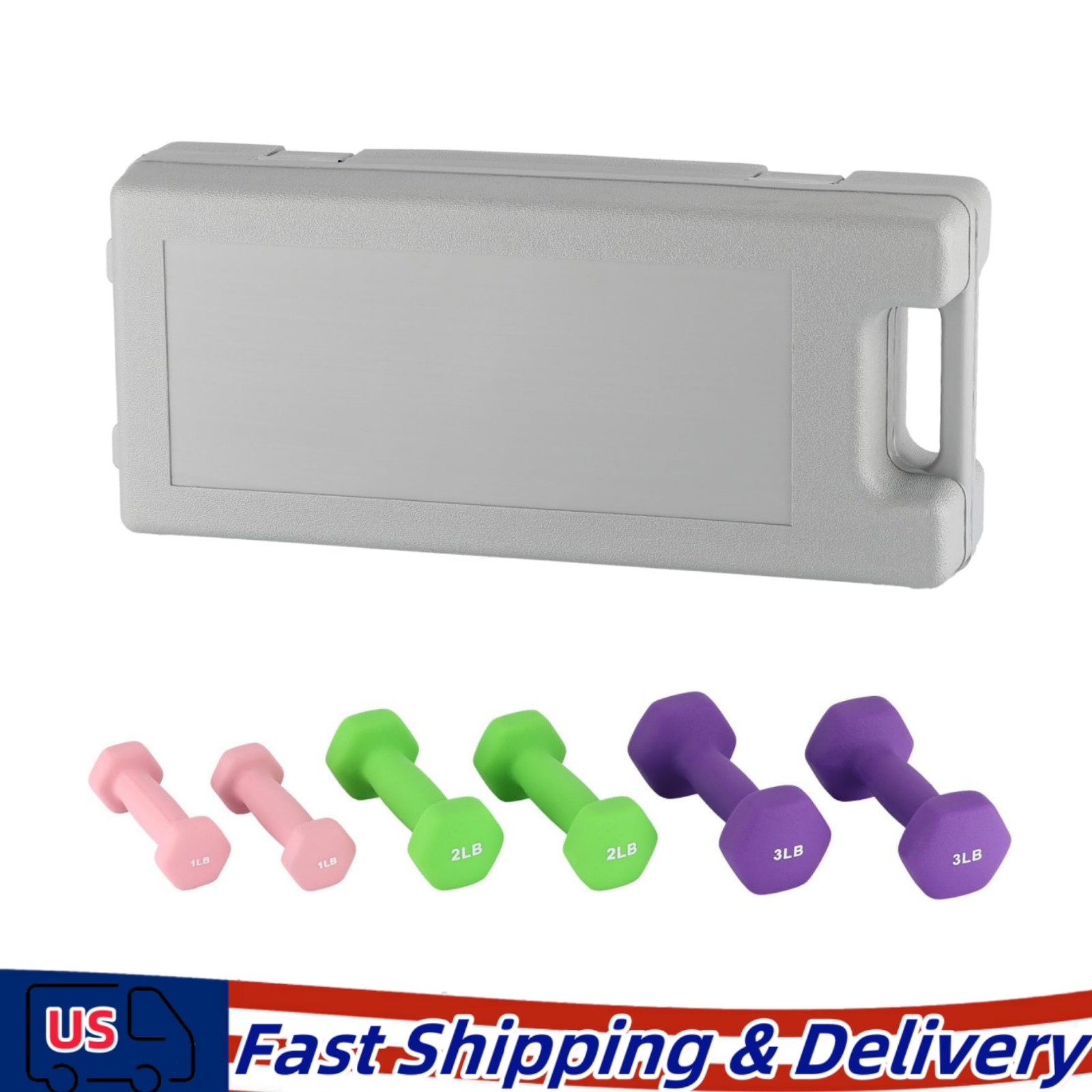 Neoprene Dumbbell Set for Home Gym 1+2+3 Lbs Pairs Free Weights for Women