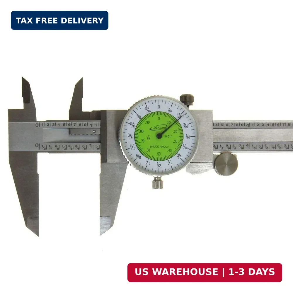 Dial Caliper 6" Fractional & Decimal Inch Combination Dual Scale