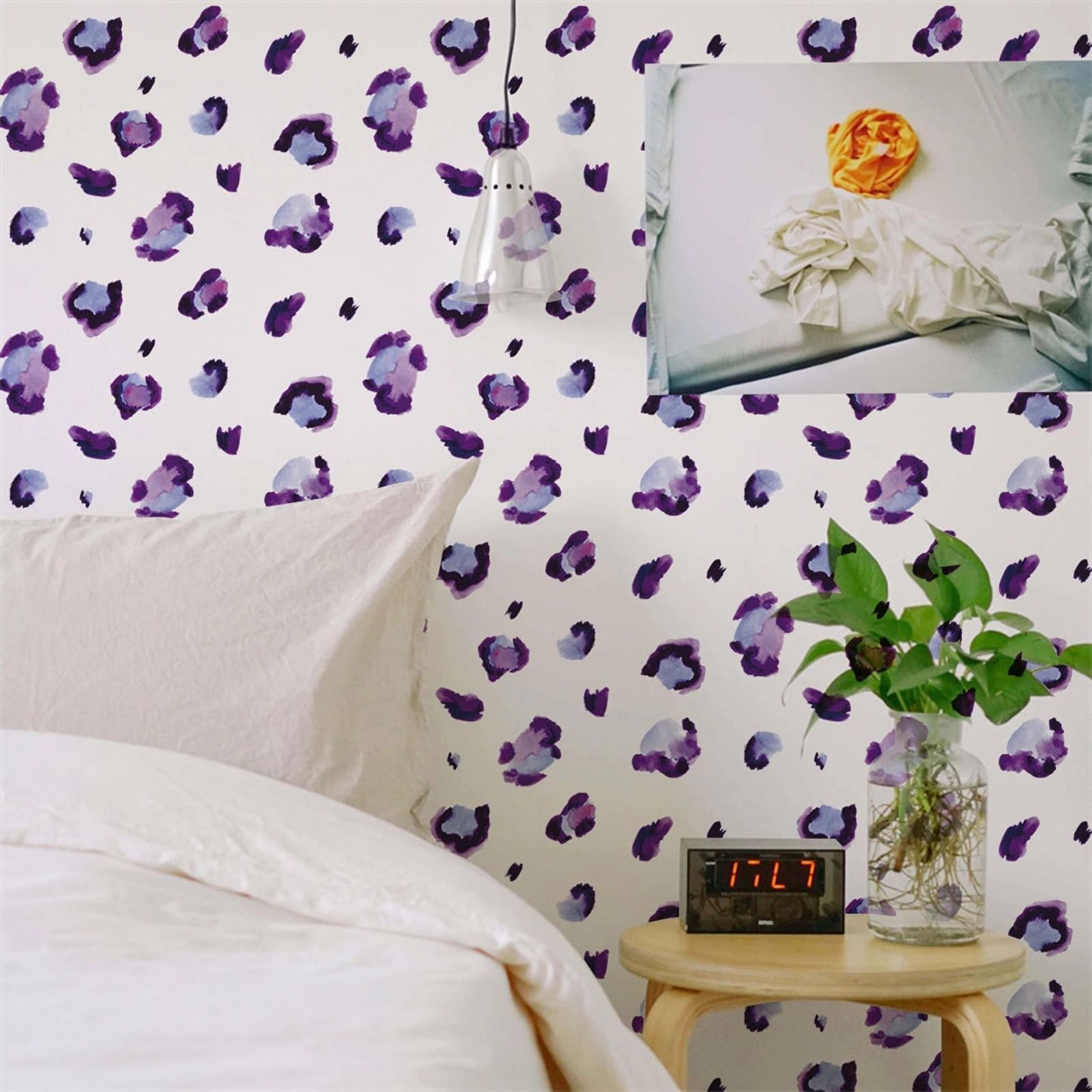 6 Sheets 180 Pcs Purple Leopard Print Wall Stickers, sacinora Animal