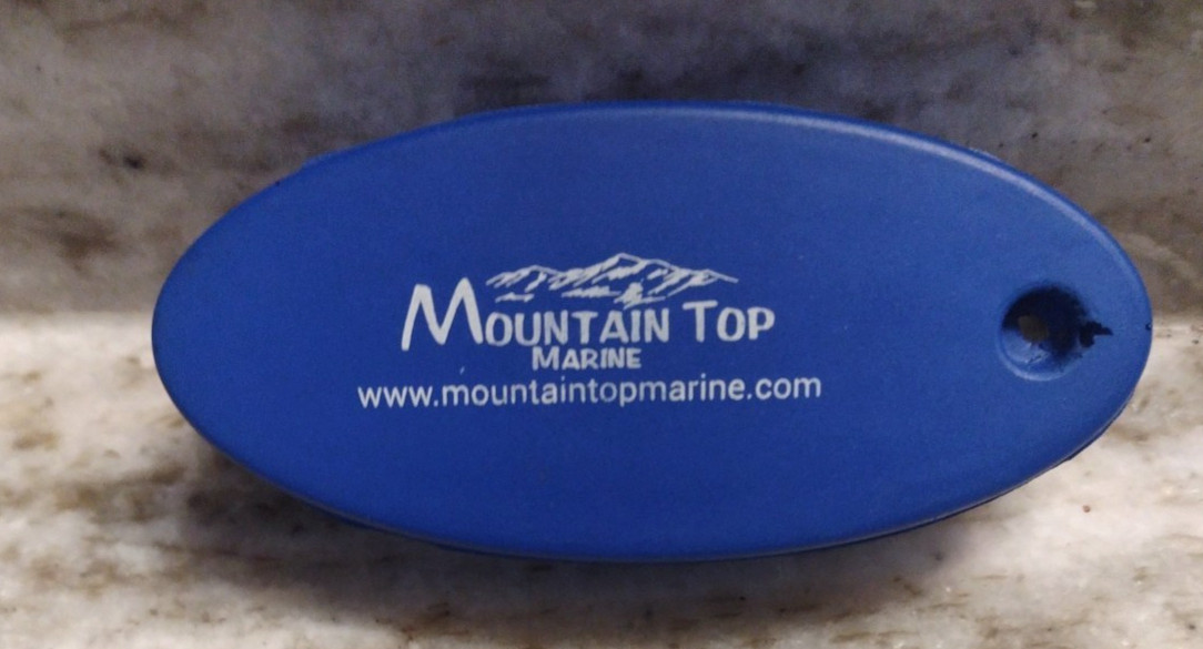 Marine Boat Float Mountaintop Marine Logo Keychain Blue 3-1/4”x 1-1/4” G27