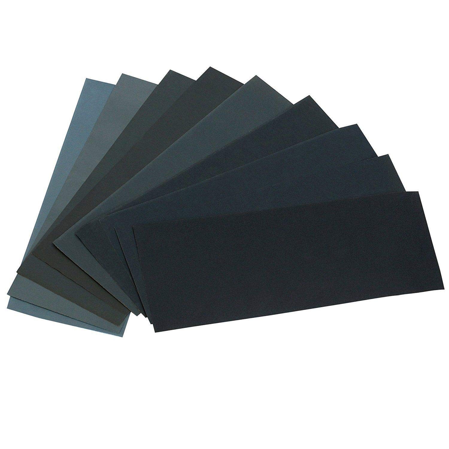 HSYMQ 24PCS Sand Paper Variety Pack Sandpaper 12 Grits 9x3.6 Inch, Assorted