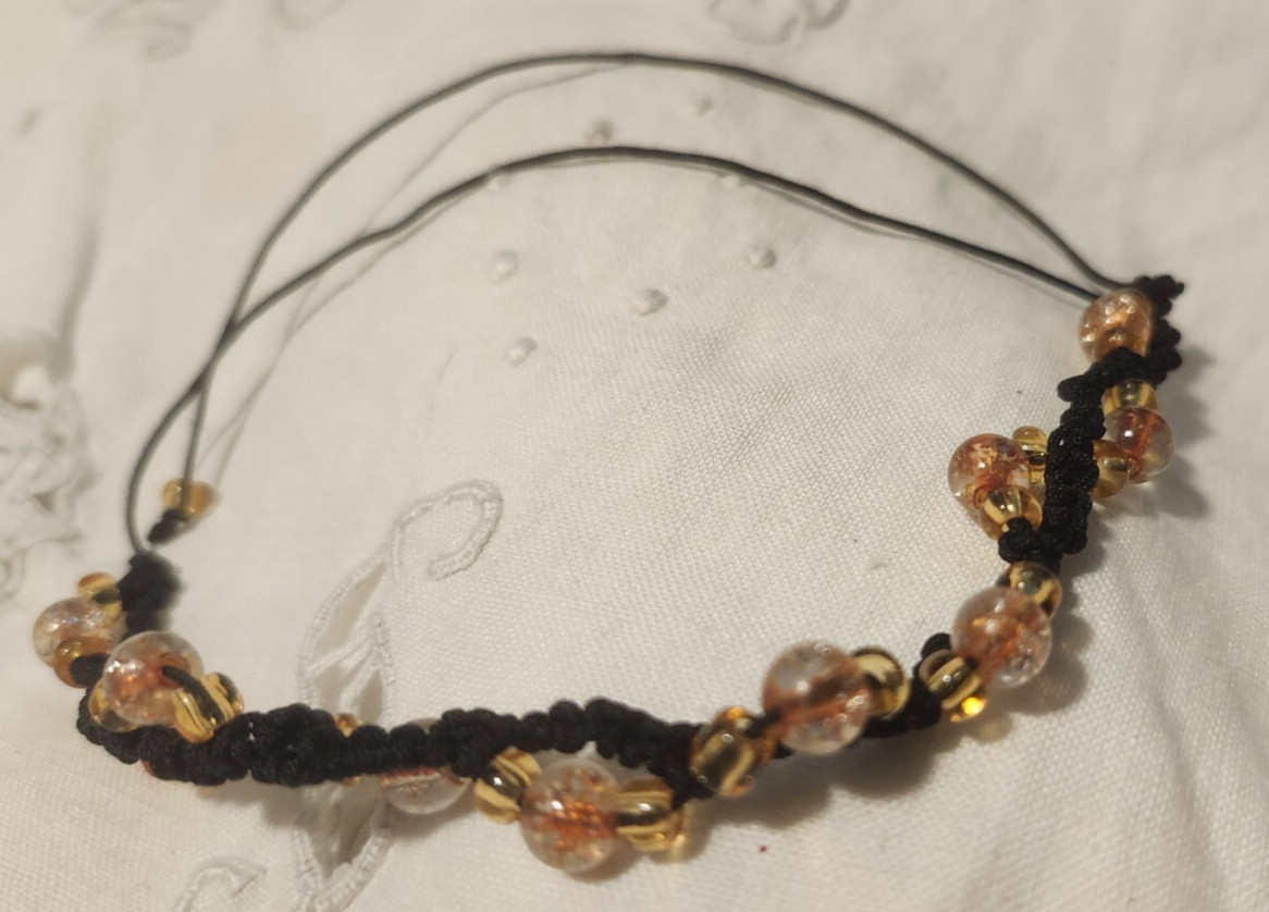 Handmade Nylon Cord and Bead Bracelet/Anklet