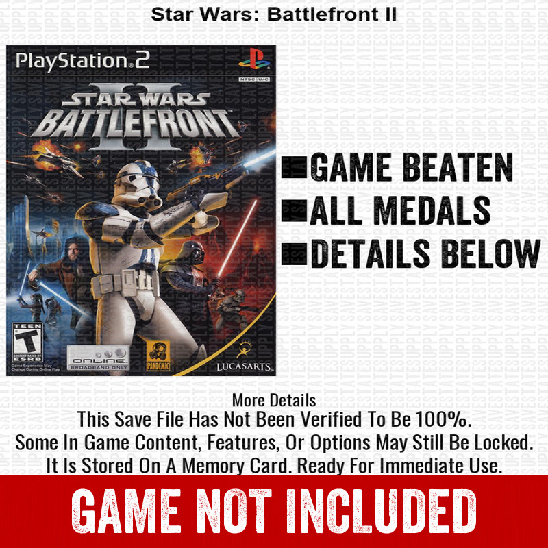 Star Wars Battlefront II 100% PS2 Memory Card All CHEATS ITEMS
