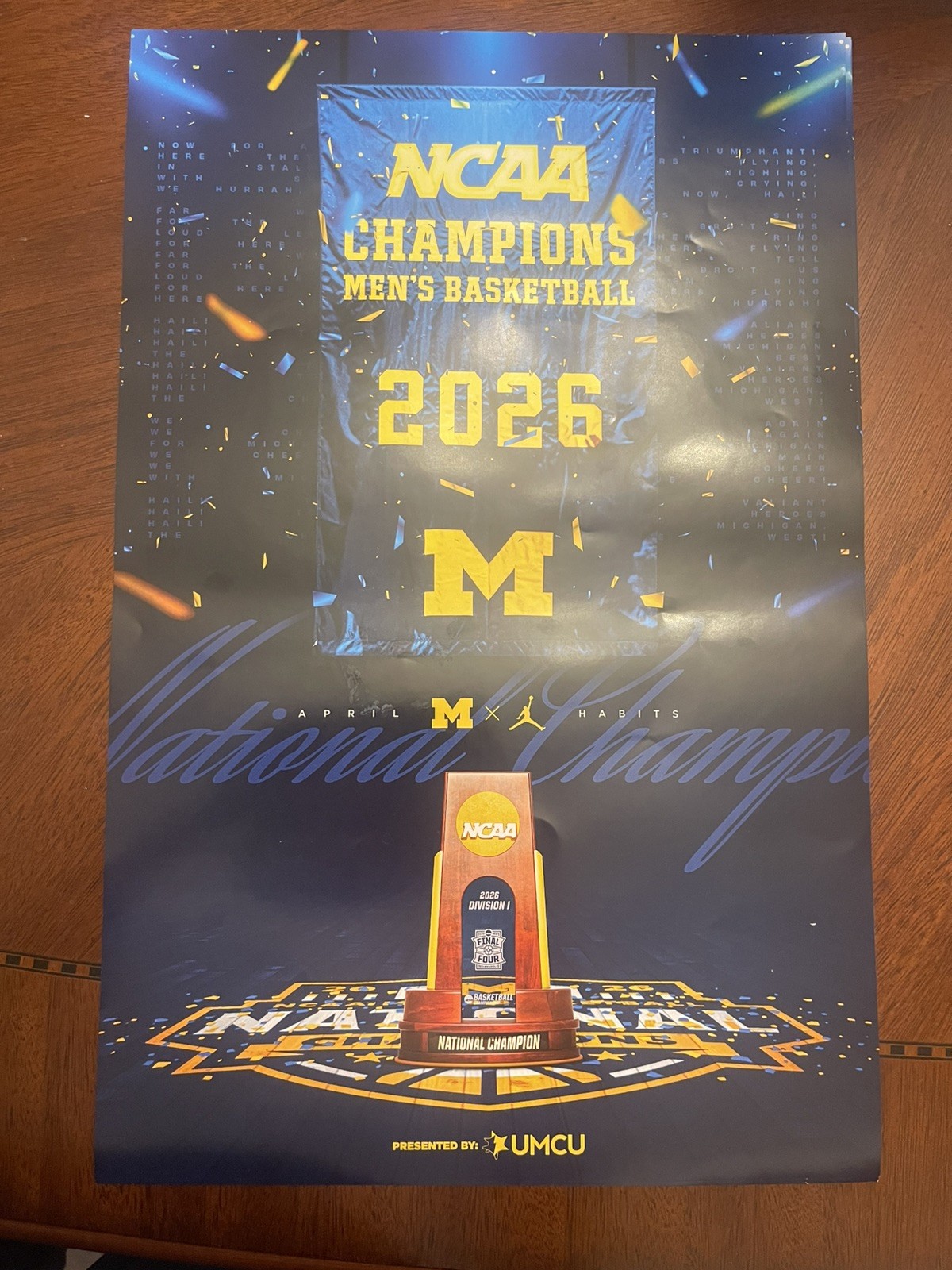 2026 Michigan Wolverines Basketball Champ poster  **exclusive to viewing party**