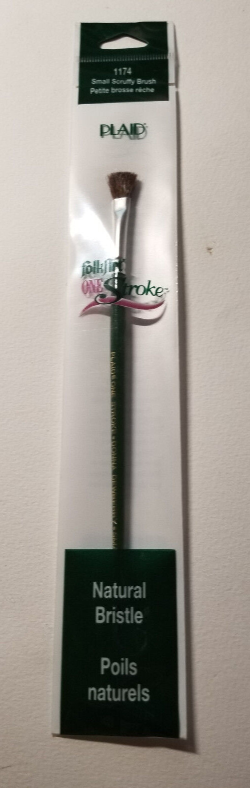 Plaid FolkArt One Stroke Paint Brush 1174 SM Scruffy Brush Natural Bristle NEW