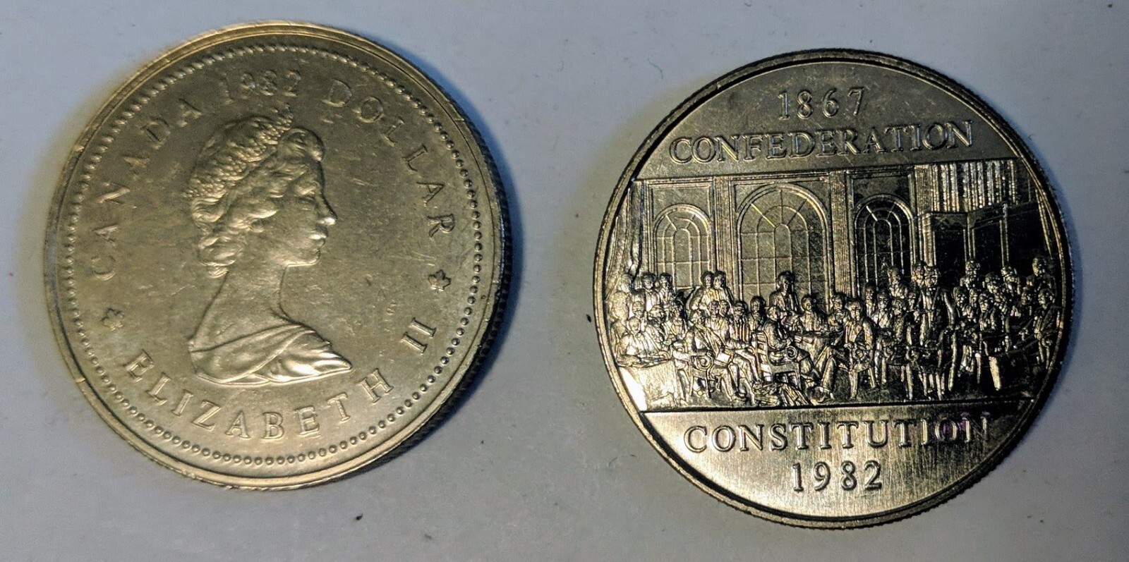 $1 Dollar Canada 1982 Constitution 1867 Confederation