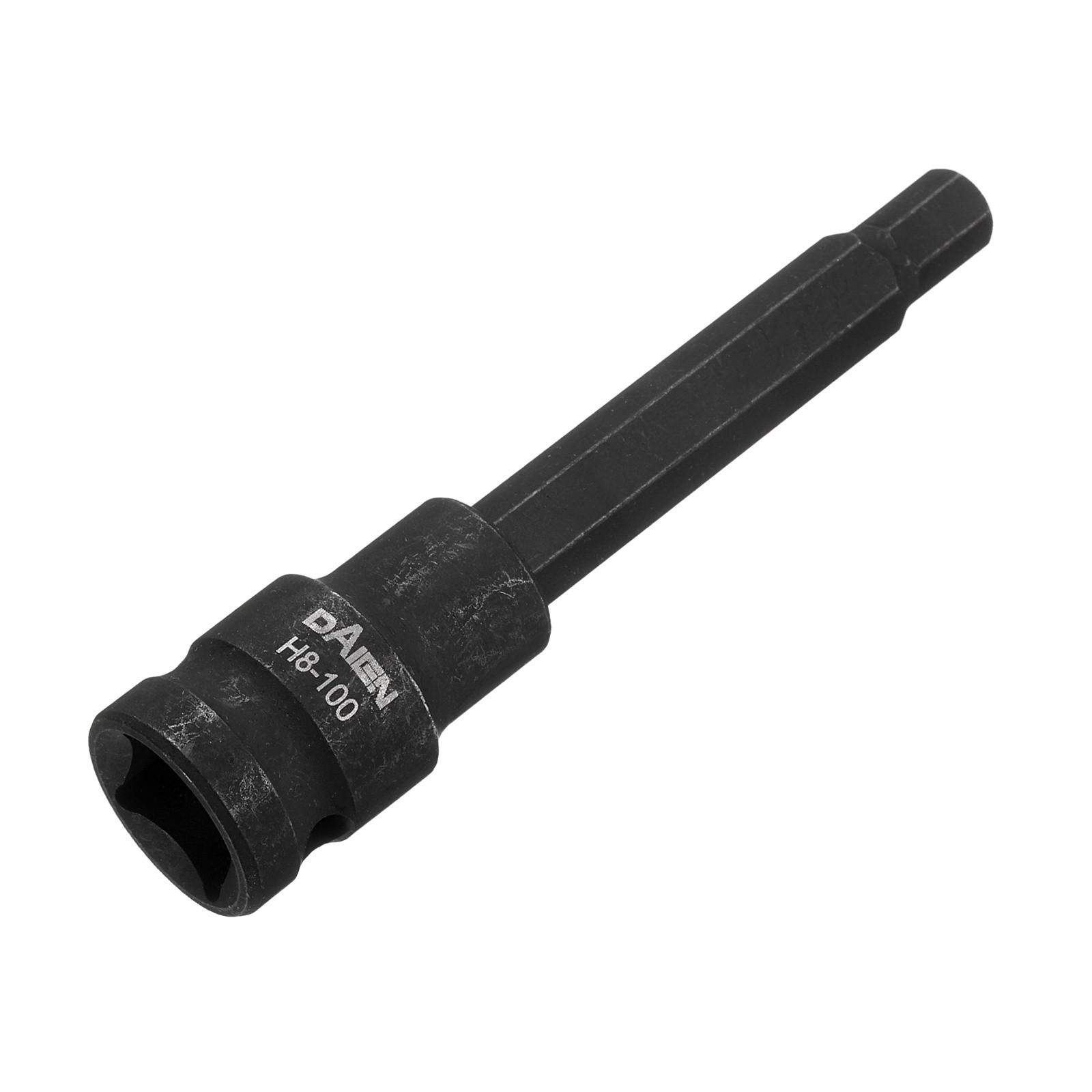 H8 Hex Bit Socket 100mm Length 1/2" Square Metric Impact Bit Black,