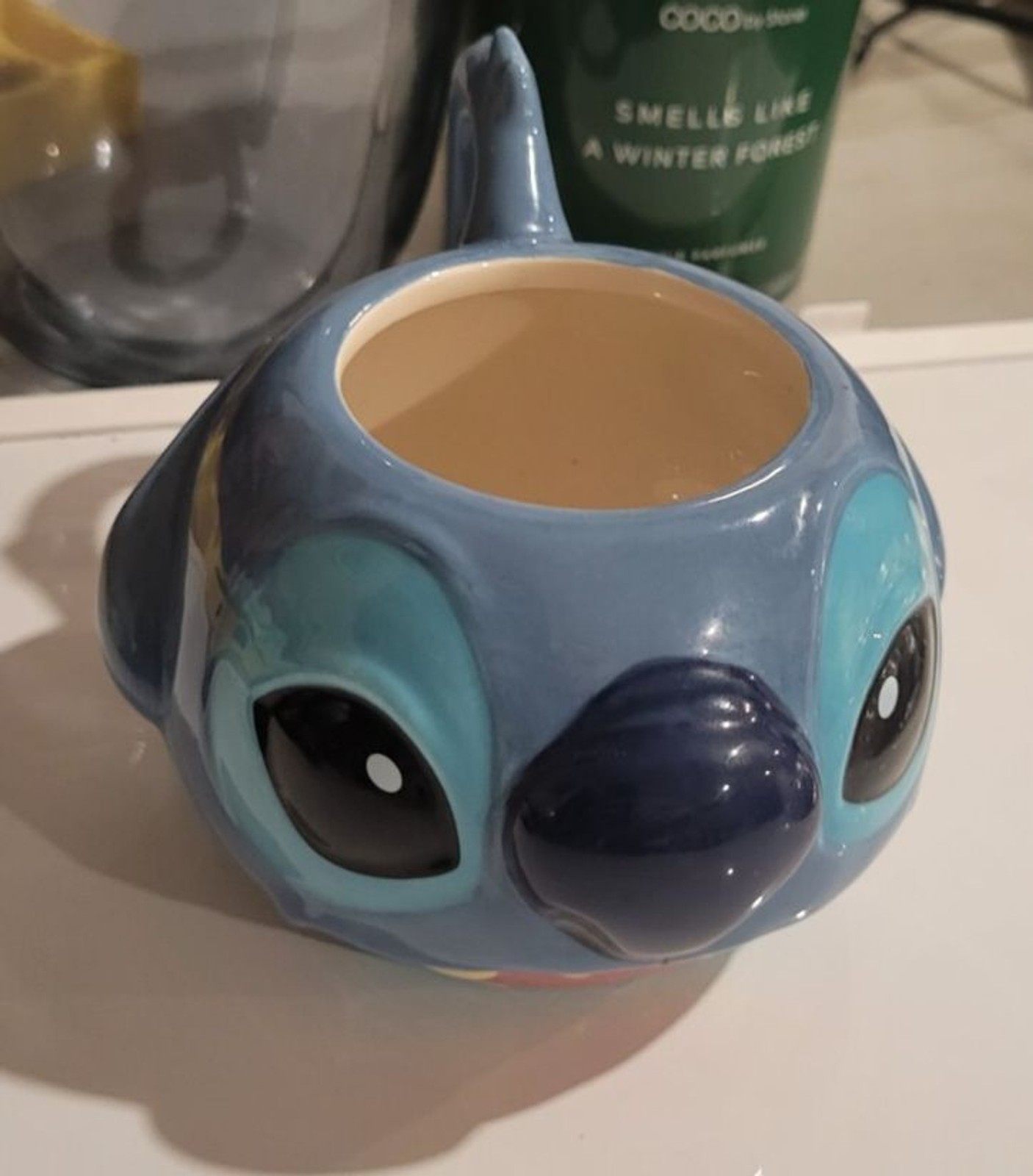 Disney Store Lilo And Stitch Coffee Mug 2015 Ceramic Stitch Shaped