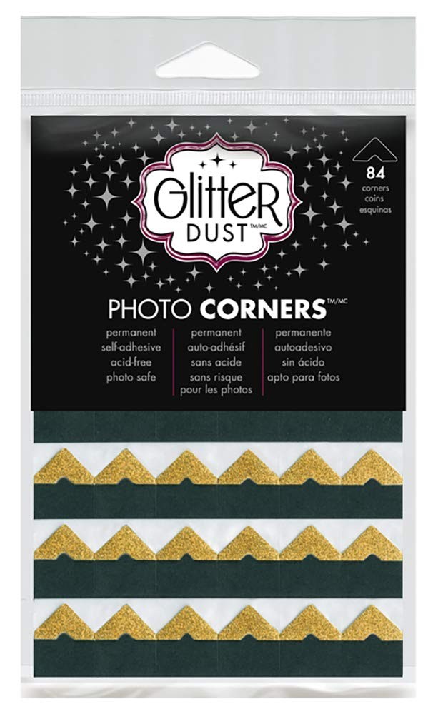 Therm O Web 3111 Glitter Photo Corners Gold Self-Adhesive for Scrapbooking