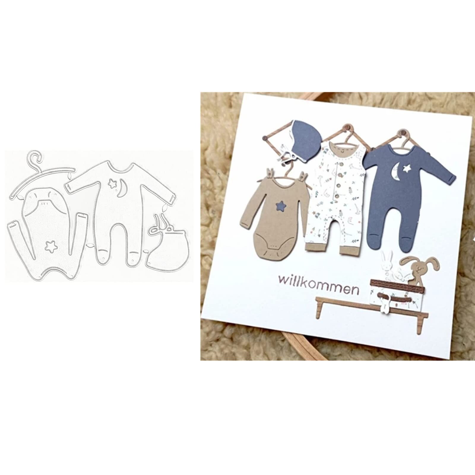 Baby Jumpsuit Frame Metal Die Cuts,Star Moon Baby Jumpsuit Hat Cutting Dies C...