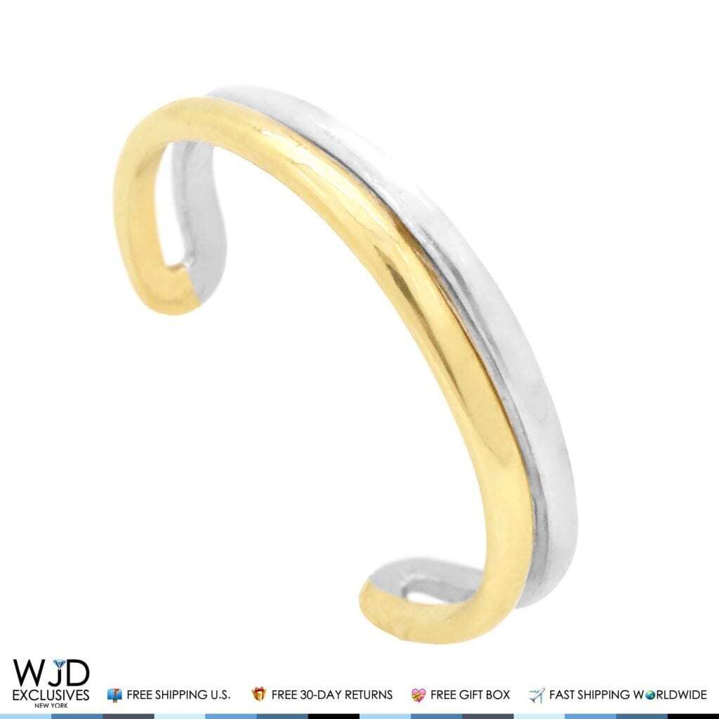 14k Yellow White Two-Tone Gold Toe Ring