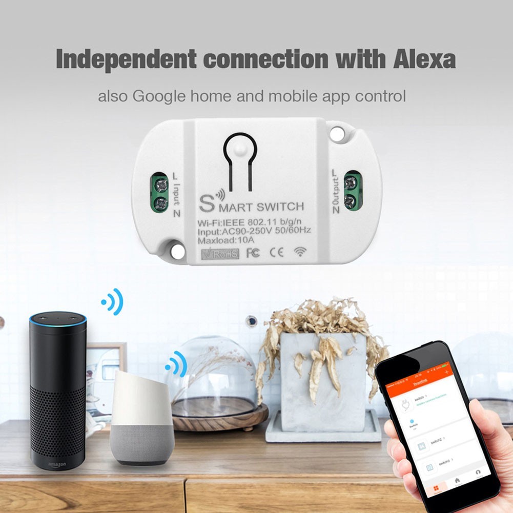 10A Wifi Switch App Timer for Smart Home Automation Voice Controller