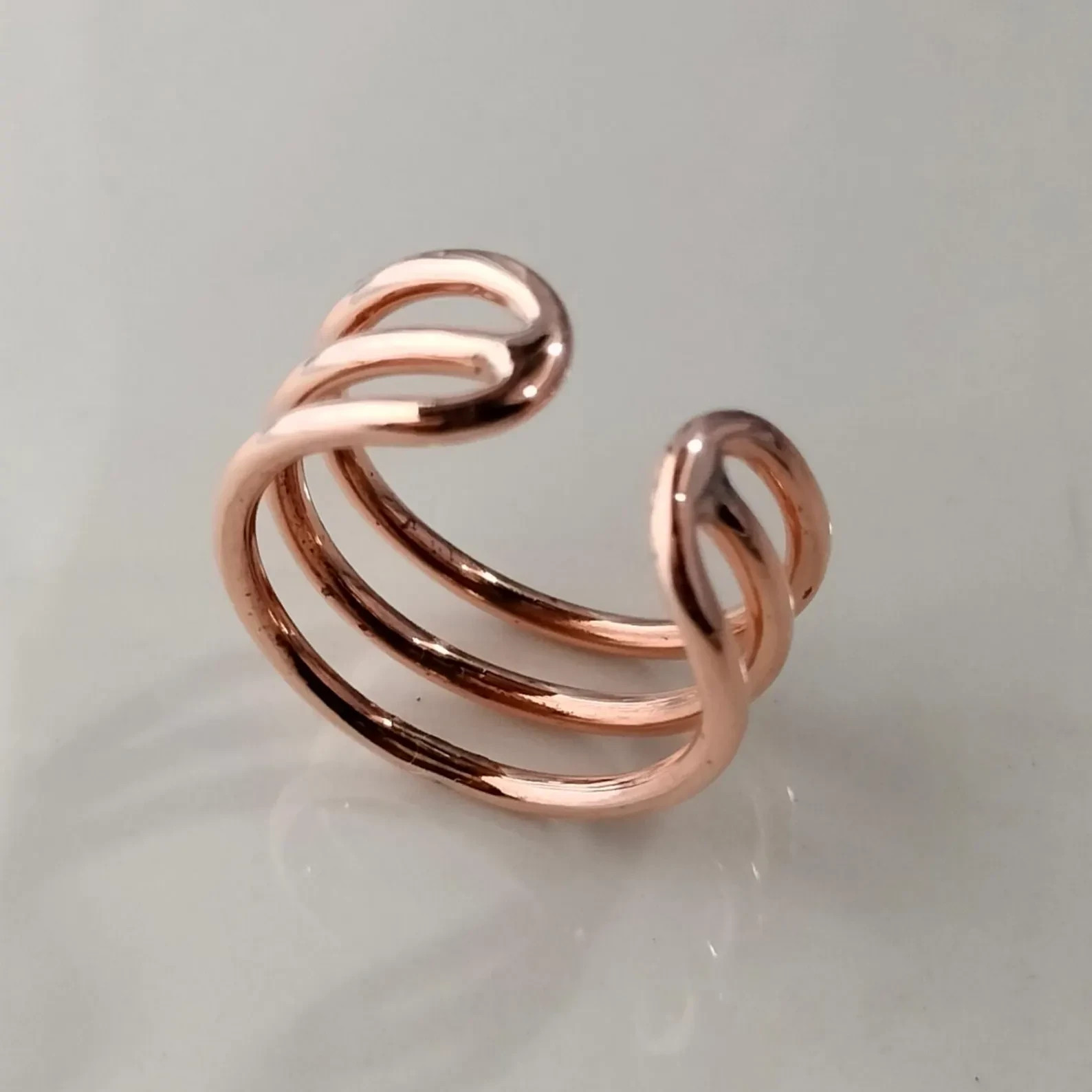 Solid Pure Copper Minimalist Healing Ring, Handmade, Unisex, Plain Band
