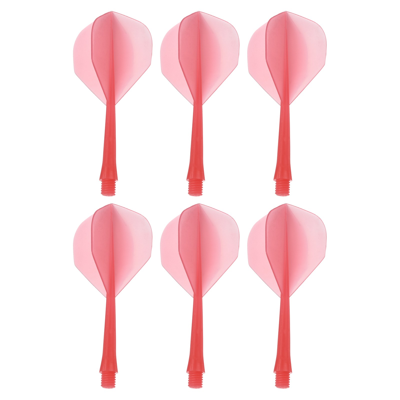 Integrated Dart Shaft Flights, 6 Pack Durable Dart Flight Set, Transparent Red
