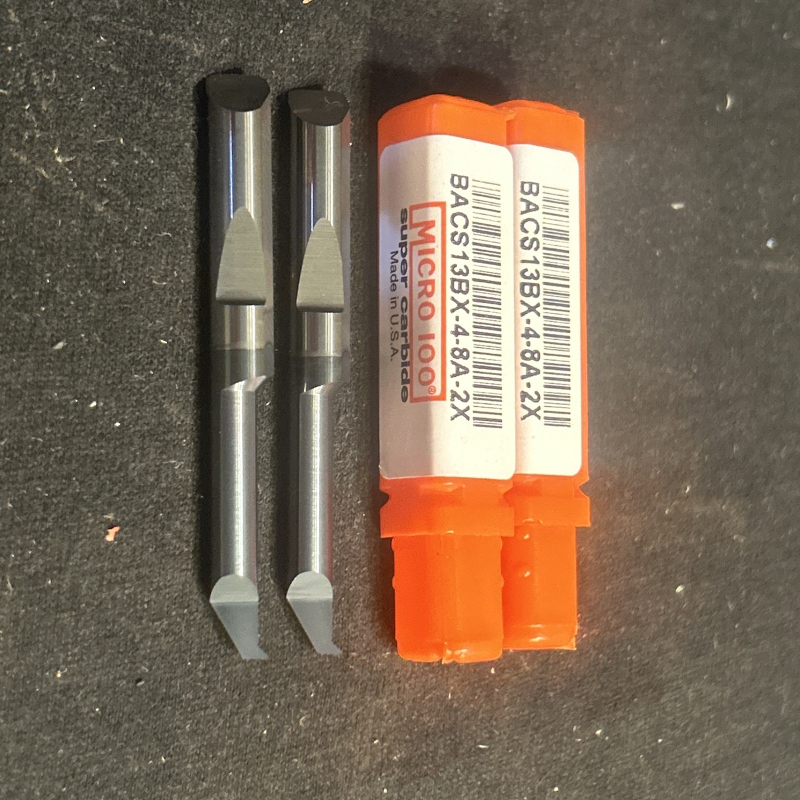 2, Micro 100 Carbide Quick Change ID Back 45° Chamfer Bars .25” Shank 1” Reach