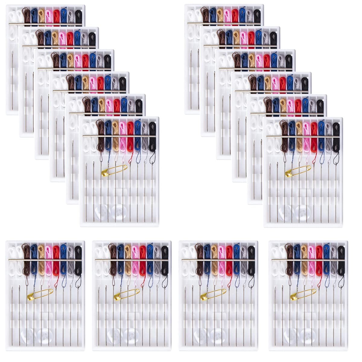 Y-Axis 16 Boxes Home and Travel Quick Fix Sewing Kit Pre Threaded Black