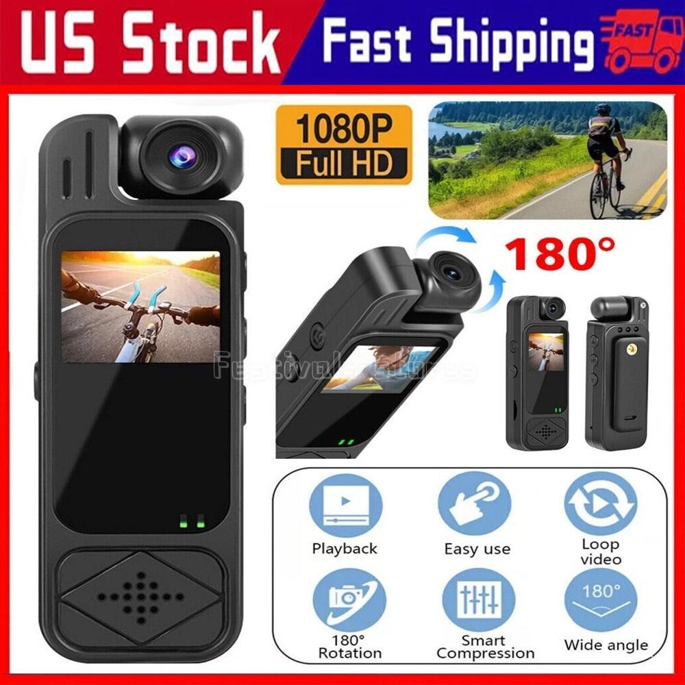 Body Camera HD 1080P 20 Hour Camcorder Mini Police 180° Video DVR IR Night Cam