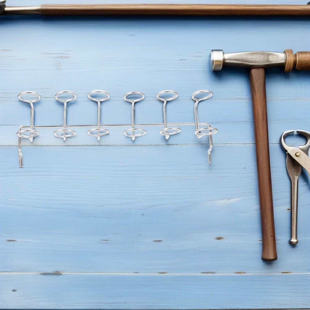 2Pcs Reusable Iron Pegboard Multi Tool Hooks Workbench Organizer Silver