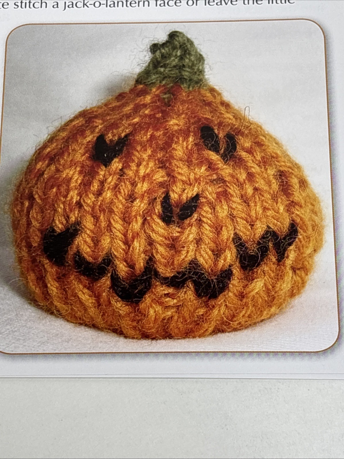Baby Pumpkin Knitting Pattern Cards Pages