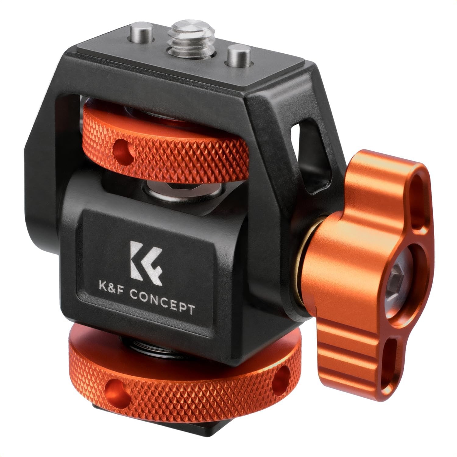 K&F CONCEPT Field Monitor Mount Holder Swivel&Tilt Adjustable w/ Cold Shoe Mount