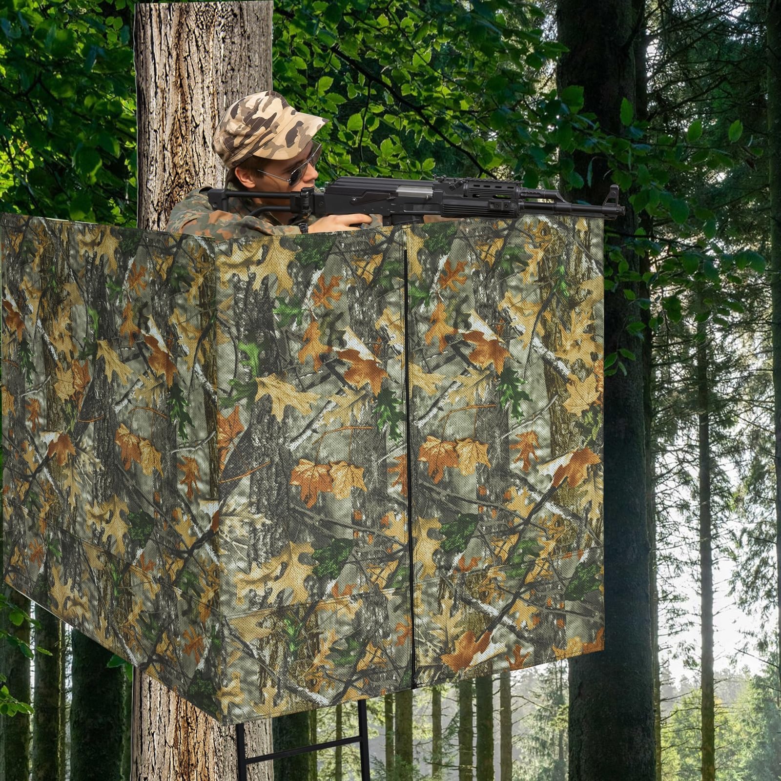 See Through Hunting Tree Stand Blind, 102x36IN, Three-sided,