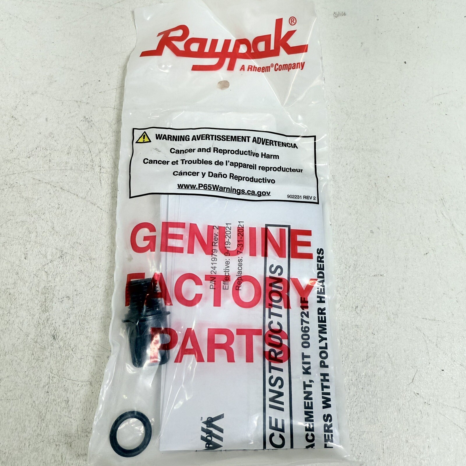 Raypack 006721F Drain Plug Cap Kit
