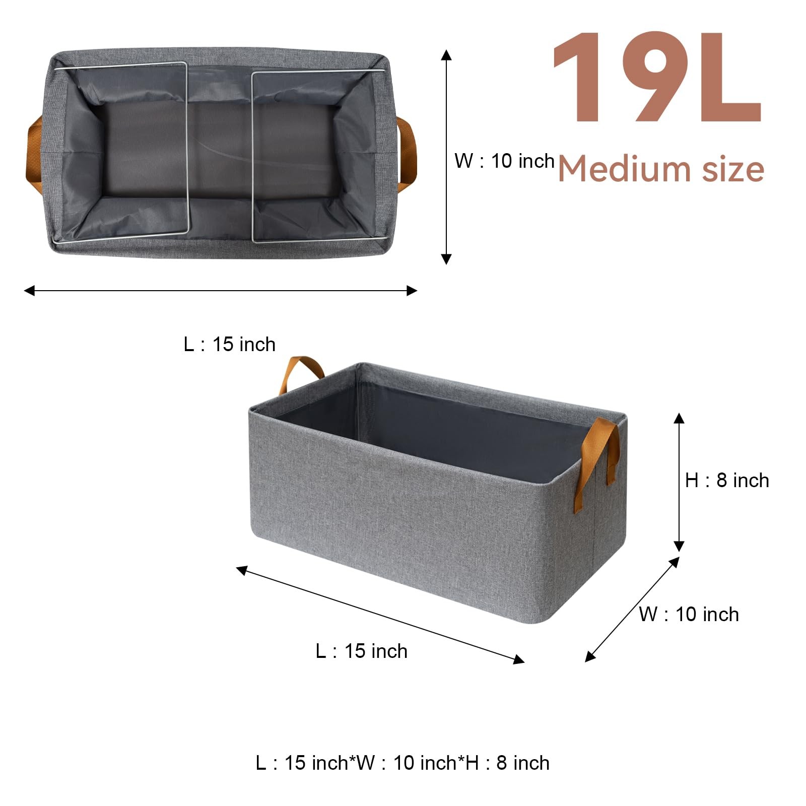 6 Pack Closet Cloth Storage Bins for Shelves, Medium Storage Baskets for Shel