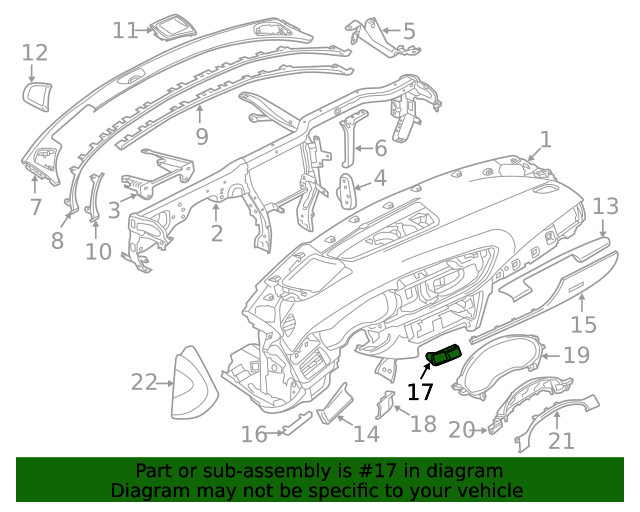 Genuine Audi Instrument Panel Trim Panel 4G1-858-342-AZ3