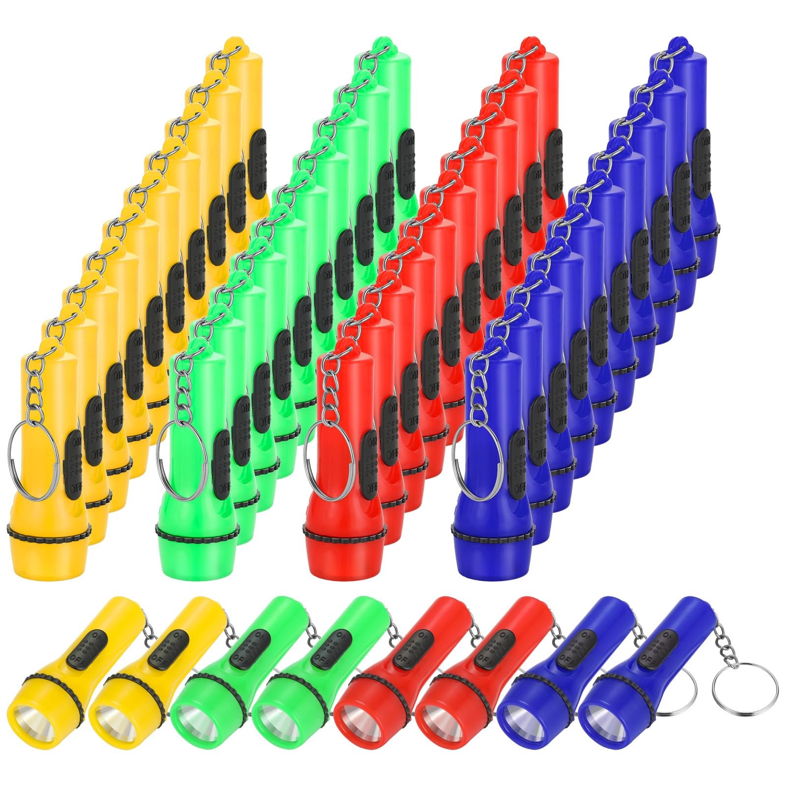 Boao 48 Pcs Mini Flashlight Keychain Bulk Assorted Colors Portable Colorful