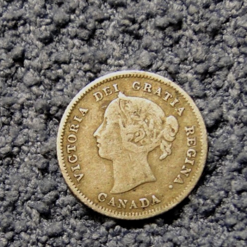 CANADA 1883H 5 CENTS SILVER COIN KM # 2