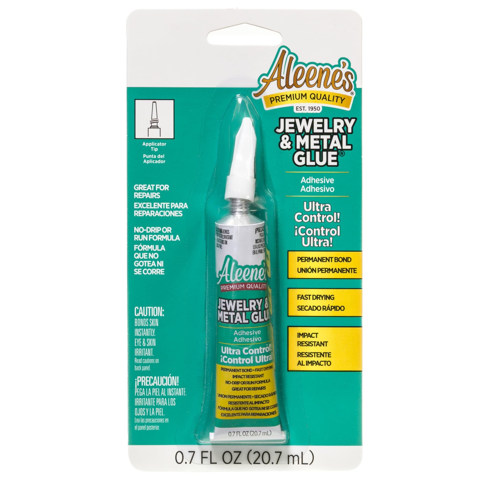 Aleene's 21709 Jewelry & Metal Glue, 0.7 oz - Instant .70 ounce, Transparent