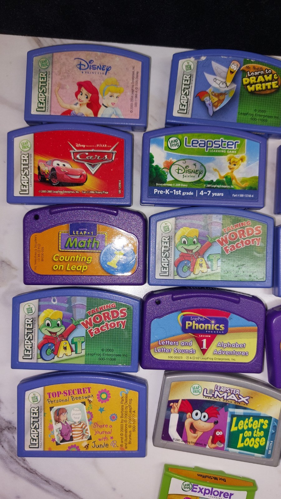 Leap Frog Leapster L-Max Learning Games Lot of 20 Untested As Is Read Descrip
