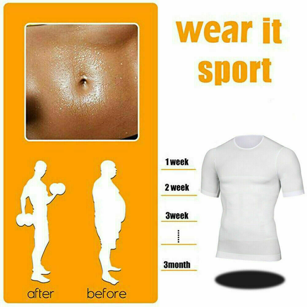 Men's Fashion Compression T-Shirt Body Shaper Crew Neck Muscle Workout Tank Top