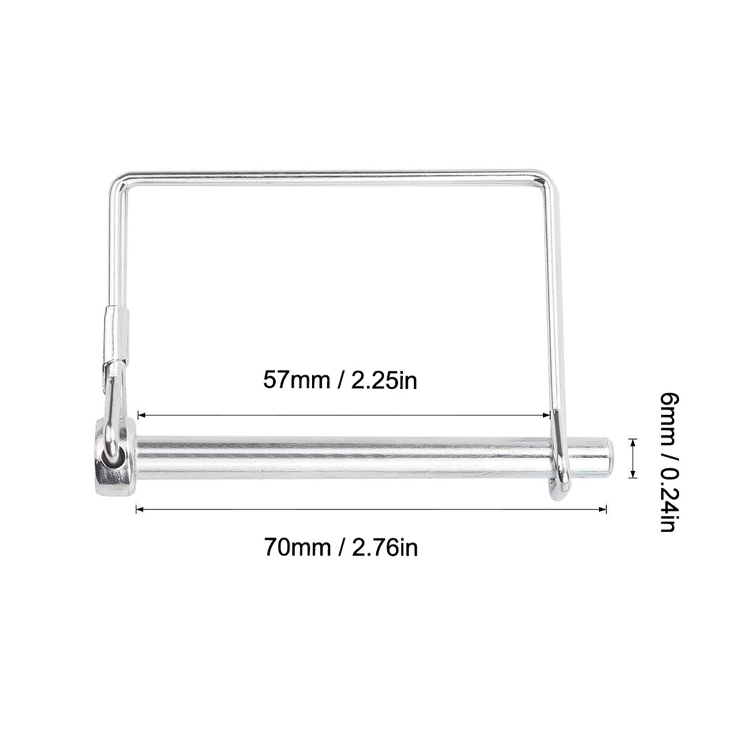 XBDZR 10 Pcs Wire Lock Pin, 1/4 Inch Diameter, 10Pcs-silver-square