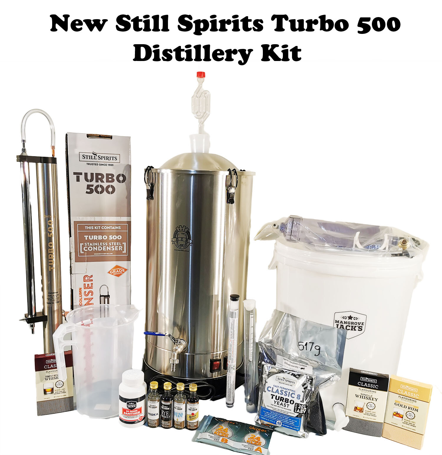 New Still Spirits Turbo 500 Distillery Kit S.Steel Condensor W/H Ultimate Filter