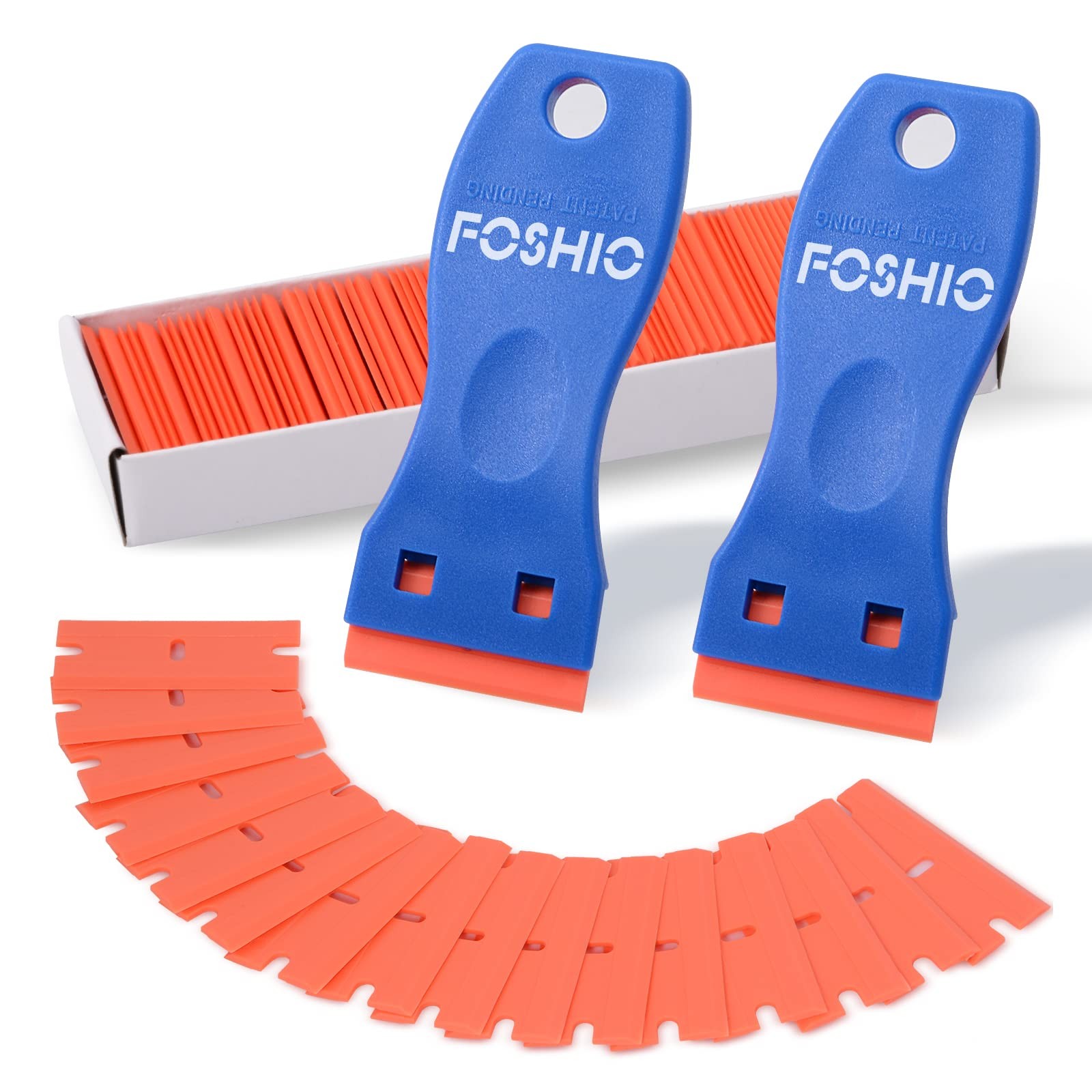 Plastic Razor Blade Scraper Include 2PCS Scraper Tool and 100PCS Blades for G...