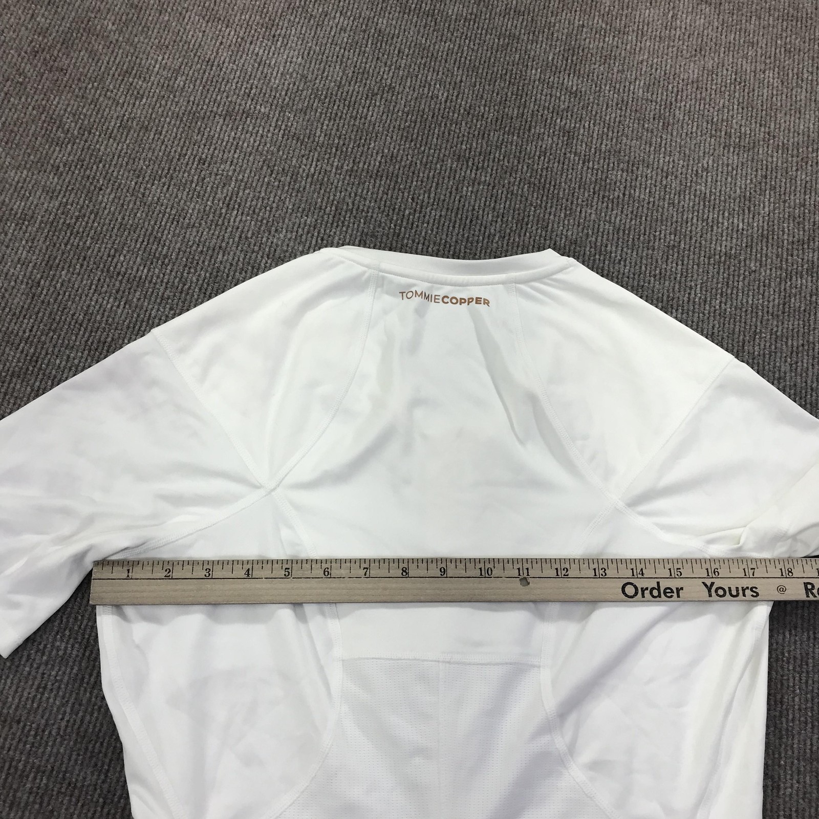 Tommie Copper Mens Large Compression Shirt White Lower Back Support Zip Top