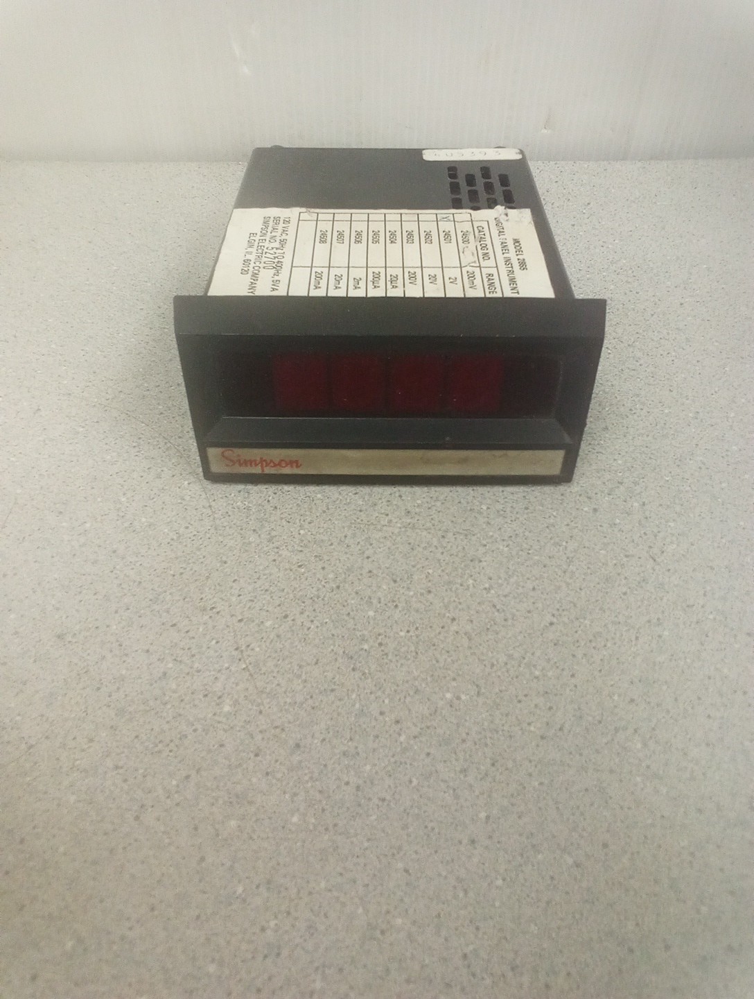 Simpson Electric Digital Panel Model 2865