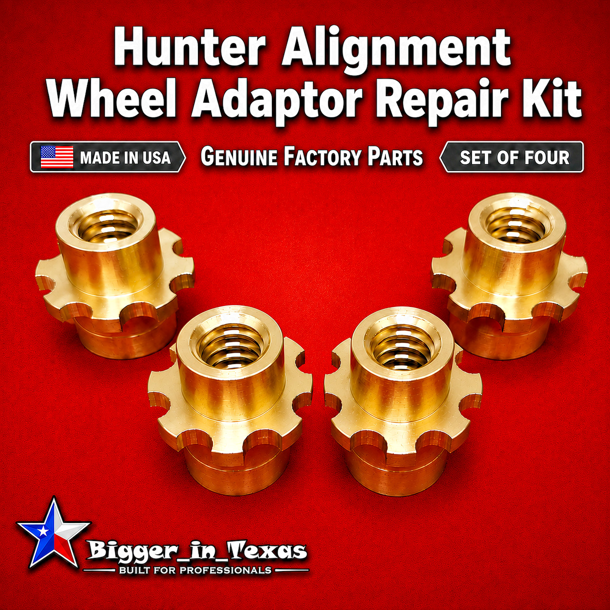 4pcs OEM Hunter Alignment Head Wheel Clamp Adaptor Brass Bushing Repair Kit New!