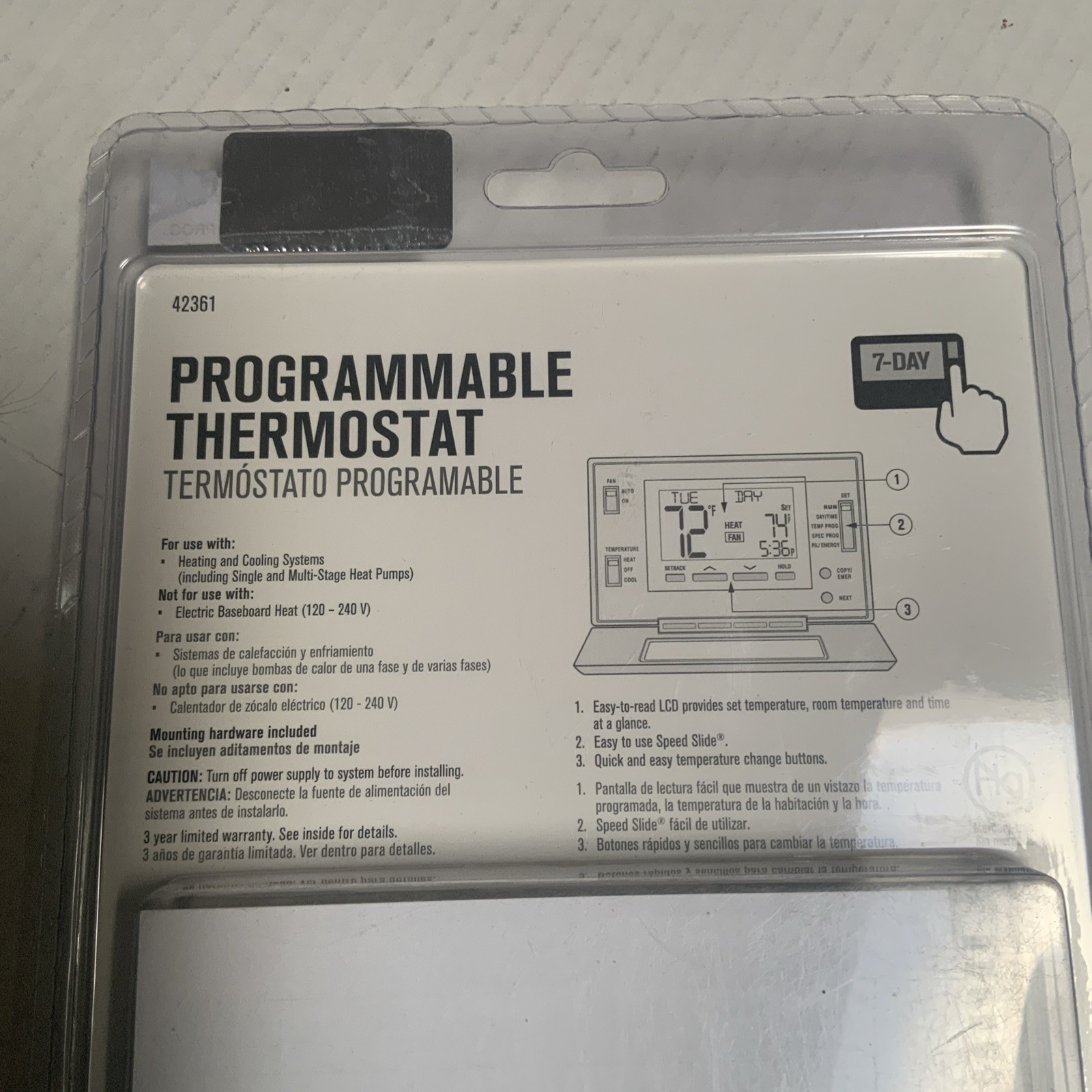 ACE Thermostat Programmable Heating/Cooling Universal Compatibility 42361 NEW
