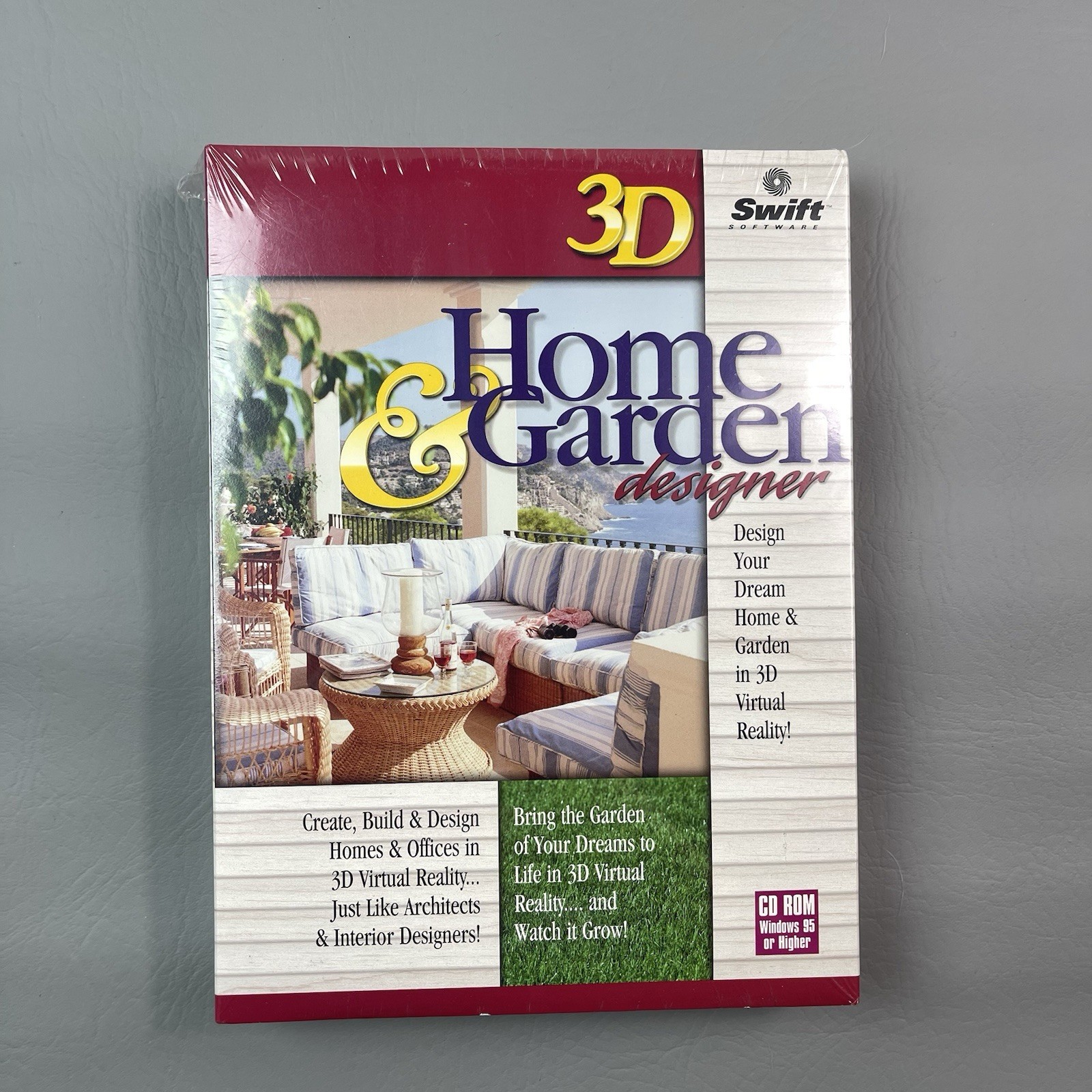 Swift Cosmi 3D Home Garden Designer CD ROM Windows 95 Vintage Software