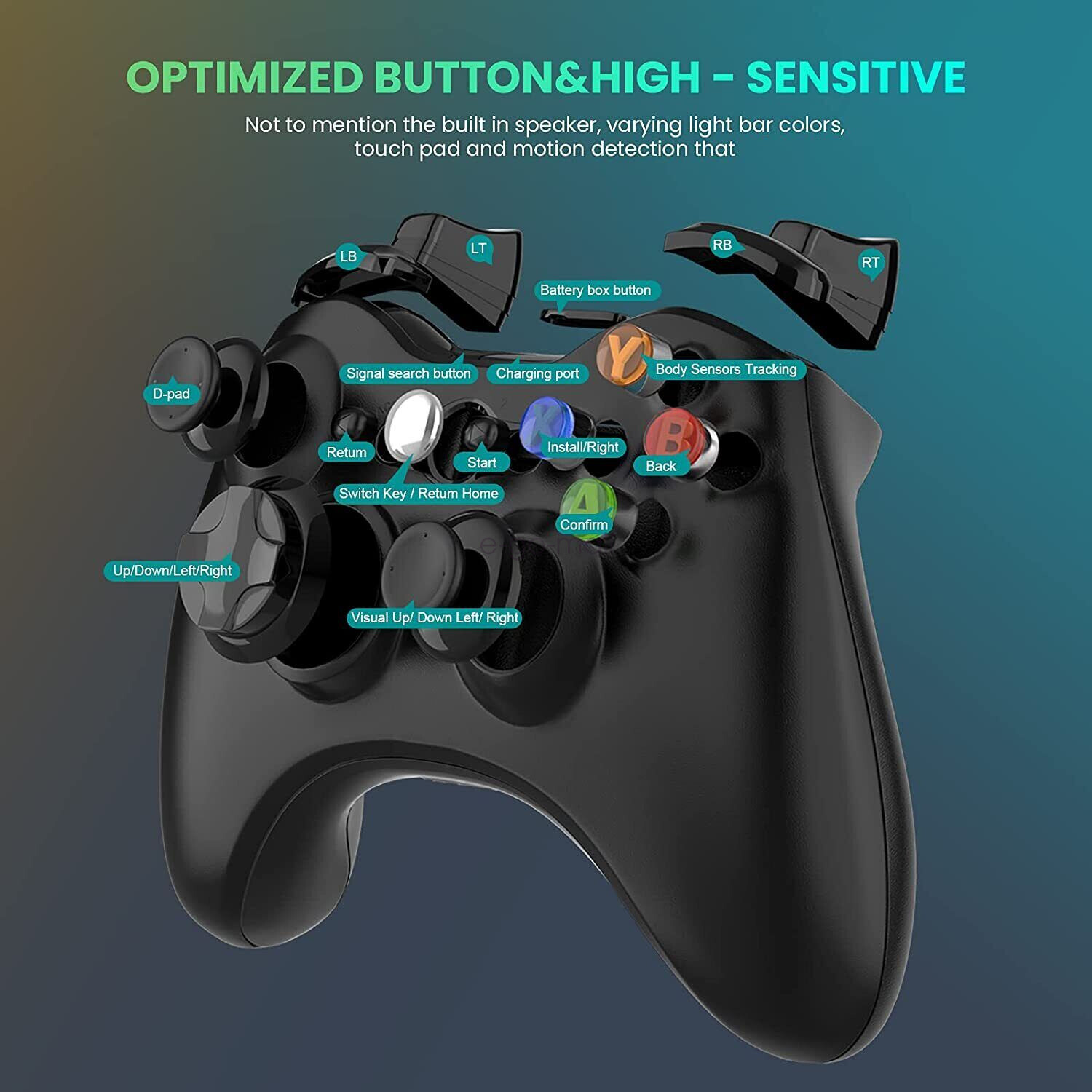 Wired/Wireless Controller Gamepad Remote for Microsoft Xbox 360 Window 7 8 10 11