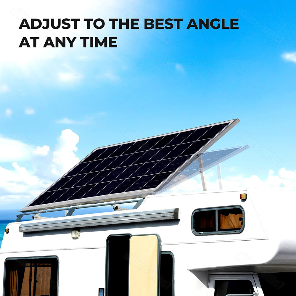 Solar Panel RV Tilt Mount Brackets Kit System Roof Flat Surface Adjustable Frame